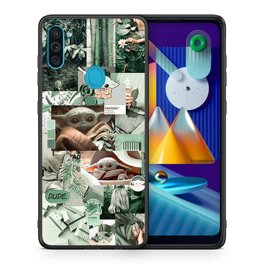 Θήκη Αγίου Βαλεντίνου Samsung A11 / M11 Collage Dude από τη Smartfits με σχέδιο στο πίσω μέρος και μαύρο περίβλημα | Samsung A11 / M11 Collage Dude case with colorful back and black bezels