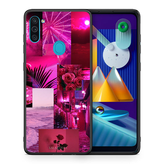 Θήκη Αγίου Βαλεντίνου Samsung A11 / M11 Collage Red Roses από τη Smartfits με σχέδιο στο πίσω μέρος και μαύρο περίβλημα | Samsung A11 / M11 Collage Red Roses case with colorful back and black bezels