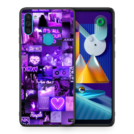 Θήκη Αγίου Βαλεντίνου Samsung A11 / M11 Collage Stay Wild από τη Smartfits με σχέδιο στο πίσω μέρος και μαύρο περίβλημα | Samsung A11 / M11 Collage Stay Wild case with colorful back and black bezels