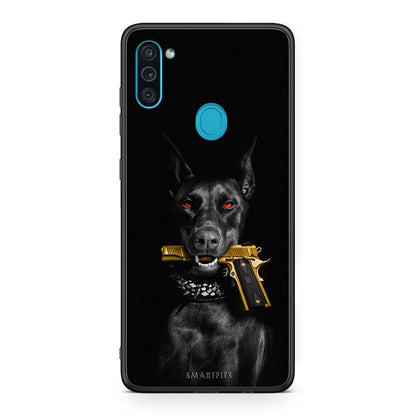 Samsung A11 / M11 Golden Gun Θήκη Αγίου Βαλεντίνου από τη Smartfits με σχέδιο στο πίσω μέρος και μαύρο περίβλημα | Smartphone case with colorful back and black bezels by Smartfits