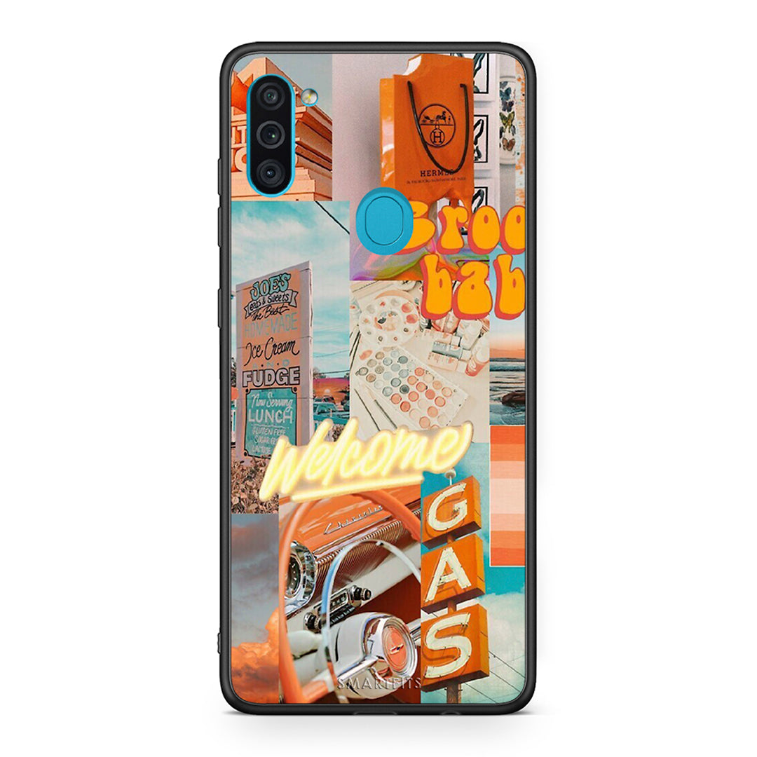 Samsung A11 / M11 Groovy Babe Θήκη Αγίου Βαλεντίνου από τη Smartfits με σχέδιο στο πίσω μέρος και μαύρο περίβλημα | Smartphone case with colorful back and black bezels by Smartfits