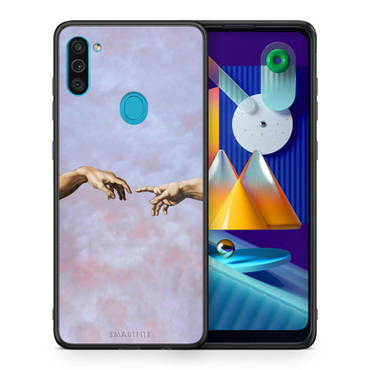 Θήκη Samsung A11/M11 Adam Hand από τη Smartfits με σχέδιο στο πίσω μέρος και μαύρο περίβλημα | Samsung A11/M11 Adam Hand case with colorful back and black bezels
