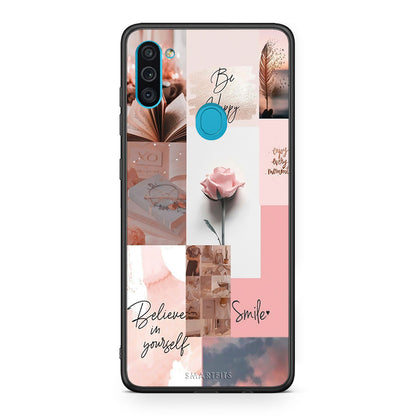 Samsung A11/M11 Aesthetic Collage θήκη από τη Smartfits με σχέδιο στο πίσω μέρος και μαύρο περίβλημα | Smartphone case with colorful back and black bezels by Smartfits