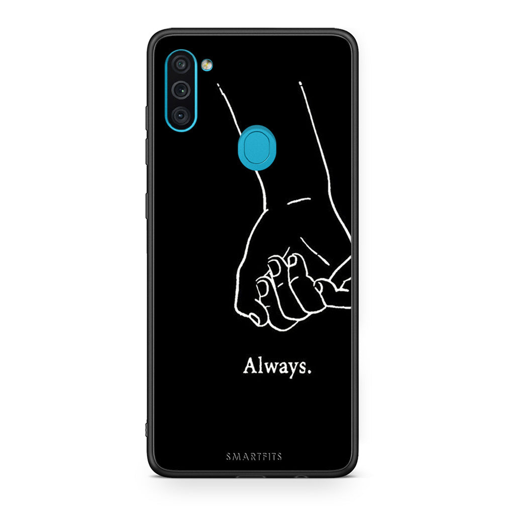 Samsung A11 / M11 Always & Forever 1 Θήκη Αγίου Βαλεντίνου από τη Smartfits με σχέδιο στο πίσω μέρος και μαύρο περίβλημα | Smartphone case with colorful back and black bezels by Smartfits