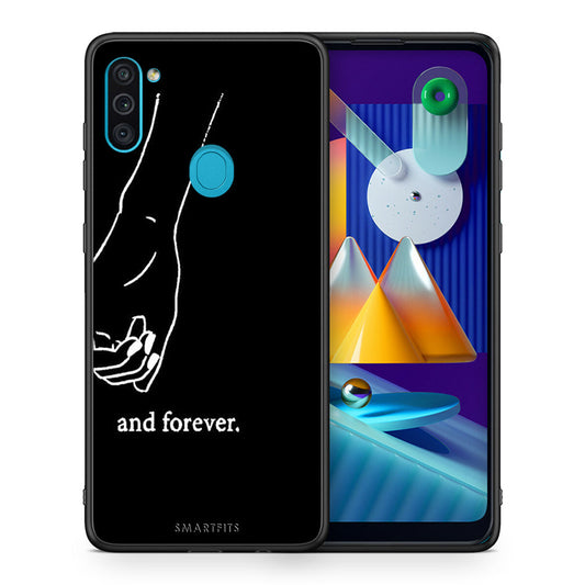 Θήκη Αγίου Βαλεντίνου Samsung A11 / M11 Always & Forever 2 από τη Smartfits με σχέδιο στο πίσω μέρος και μαύρο περίβλημα | Samsung A11 / M11 Always & Forever 2 case with colorful back and black bezels