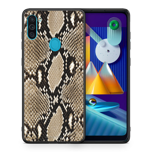 Θήκη Samsung A11/M11 Fashion Snake Animal από τη Smartfits με σχέδιο στο πίσω μέρος και μαύρο περίβλημα | Samsung A11/M11 Fashion Snake Animal case with colorful back and black bezels