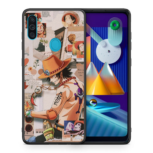 Θήκη Samsung A11/M11 Anime Collage από τη Smartfits με σχέδιο στο πίσω μέρος και μαύρο περίβλημα | Samsung A11/M11 Anime Collage case with colorful back and black bezels