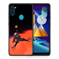 Thumbnail for Θήκη Samsung A11/M11 Basketball Hero από τη Smartfits με σχέδιο στο πίσω μέρος και μαύρο περίβλημα | Samsung A11/M11 Basketball Hero case with colorful back and black bezels