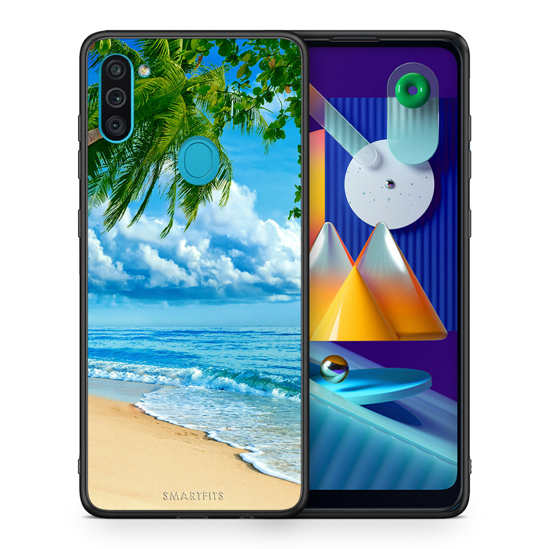 Θήκη Samsung A11/M11 Beautiful Beach από τη Smartfits με σχέδιο στο πίσω μέρος και μαύρο περίβλημα | Samsung A11/M11 Beautiful Beach case with colorful back and black bezels