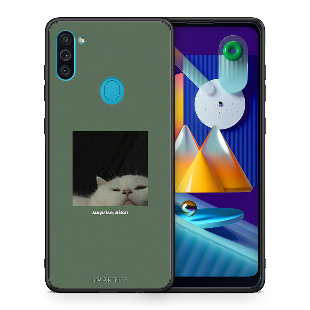 Θήκη Samsung A11/M11 Bitch Surprise από τη Smartfits με σχέδιο στο πίσω μέρος και μαύρο περίβλημα | Samsung A11/M11 Bitch Surprise case with colorful back and black bezels