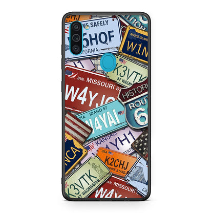 Samsung A11/M11 Car Plates θήκη από τη Smartfits με σχέδιο στο πίσω μέρος και μαύρο περίβλημα | Smartphone case with colorful back and black bezels by Smartfits