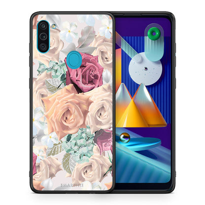 Θήκη Samsung A11/M11 Bouquet Floral από τη Smartfits με σχέδιο στο πίσω μέρος και μαύρο περίβλημα | Samsung A11/M11 Bouquet Floral case with colorful back and black bezels