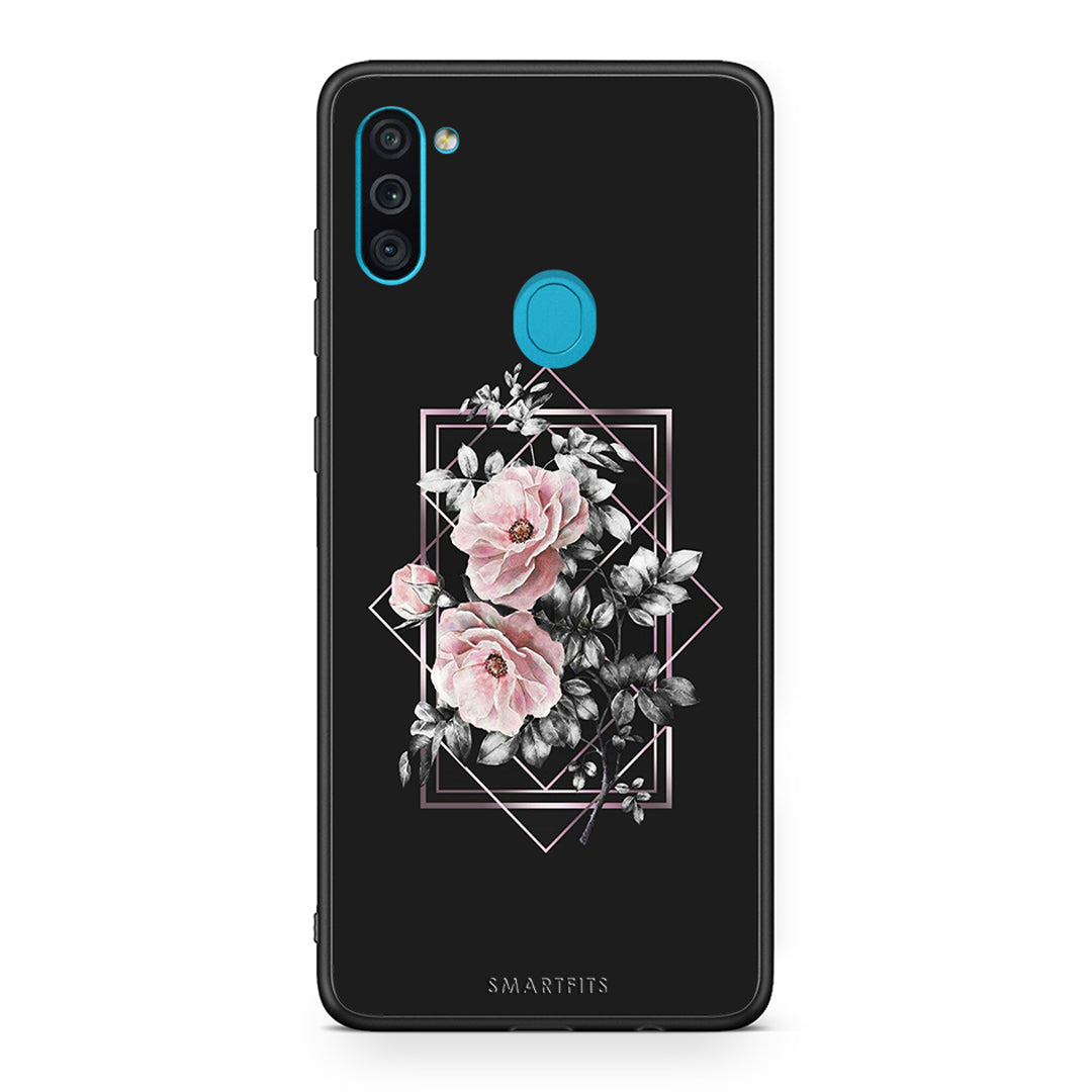 4 - Samsung A11/M11 Frame Flower case, cover, bumper