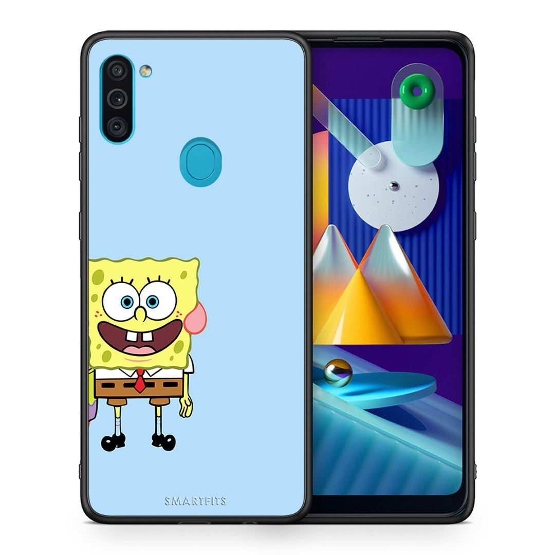 Θήκη Samsung A11/M11 Friends Bob από τη Smartfits με σχέδιο στο πίσω μέρος και μαύρο περίβλημα | Samsung A11/M11 Friends Bob case with colorful back and black bezels