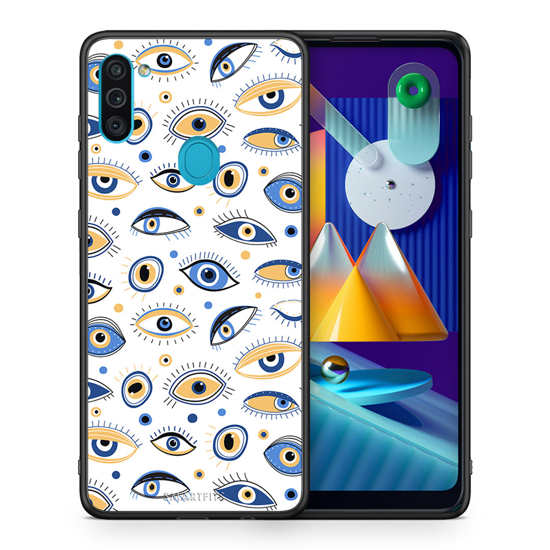 Θήκη Samsung A11/M11 Ftou Ftou από τη Smartfits με σχέδιο στο πίσω μέρος και μαύρο περίβλημα | Samsung A11/M11 Ftou Ftou case with colorful back and black bezels