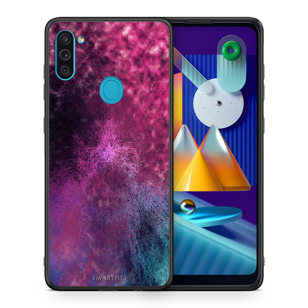 Θήκη Samsung A11/M11 Aurora Galaxy από τη Smartfits με σχέδιο στο πίσω μέρος και μαύρο περίβλημα | Samsung A11/M11 Aurora Galaxy case with colorful back and black bezels