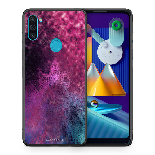 Θήκη Samsung A11/M11 Aurora Galaxy από τη Smartfits με σχέδιο στο πίσω μέρος και μαύρο περίβλημα | Samsung A11/M11 Aurora Galaxy case with colorful back and black bezels