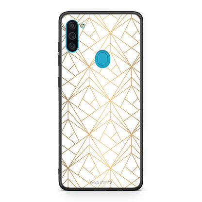 111 - Samsung A11/M11 Luxury White Geometric case, cover, bumper