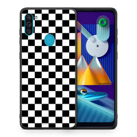 Thumbnail for Θήκη Samsung A11/M11 Squares Geometric από τη Smartfits με σχέδιο στο πίσω μέρος και μαύρο περίβλημα | Samsung A11/M11 Squares Geometric case with colorful back and black bezels