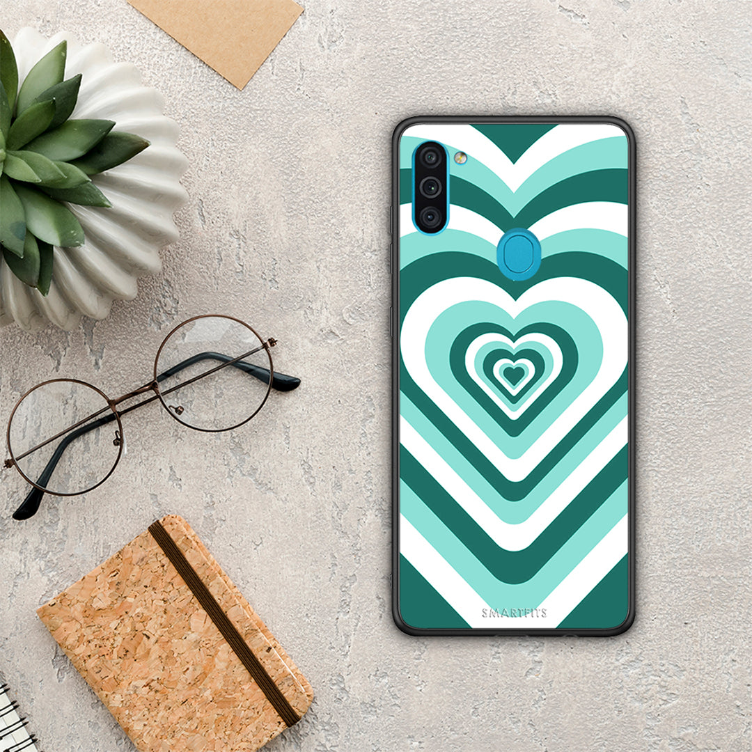 Green Hearts - Samsung Galaxy A11 / M11 θήκη
