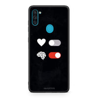 Thumbnail for Samsung A11 / M11 Heart Vs Brain Θήκη Αγίου Βαλεντίνου από τη Smartfits με σχέδιο στο πίσω μέρος και μαύρο περίβλημα | Smartphone case with colorful back and black bezels by Smartfits