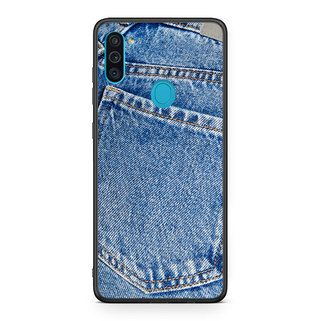 Samsung A11/M11 Jeans Pocket θήκη από τη Smartfits με σχέδιο στο πίσω μέρος και μαύρο περίβλημα | Smartphone case with colorful back and black bezels by Smartfits