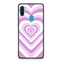 Thumbnail for Samsung A11/M11 Lilac Hearts θήκη από τη Smartfits με σχέδιο στο πίσω μέρος και μαύρο περίβλημα | Smartphone case with colorful back and black bezels by Smartfits