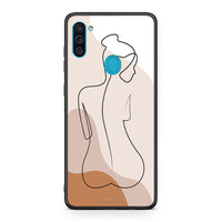 Thumbnail for Samsung A11/M11 LineArt Woman θήκη από τη Smartfits με σχέδιο στο πίσω μέρος και μαύρο περίβλημα | Smartphone case with colorful back and black bezels by Smartfits