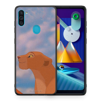 Θήκη Αγίου Βαλεντίνου Samsung A11 / M11 Lion Love 2 από τη Smartfits με σχέδιο στο πίσω μέρος και μαύρο περίβλημα | Samsung A11 / M11 Lion Love 2 case with colorful back and black bezels