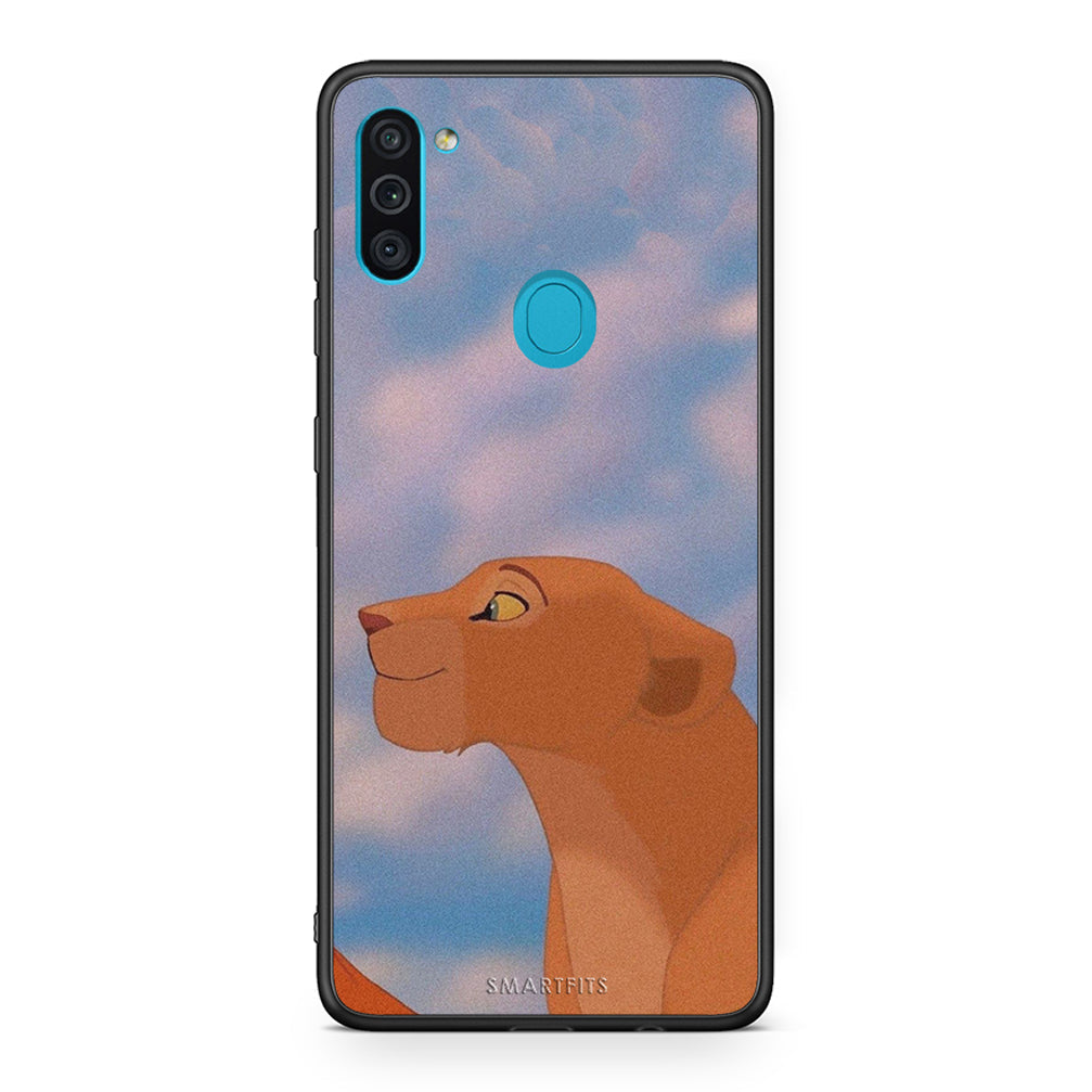 Samsung A11 / M11 Lion Love 2 Θήκη Αγίου Βαλεντίνου από τη Smartfits με σχέδιο στο πίσω μέρος και μαύρο περίβλημα | Smartphone case with colorful back and black bezels by Smartfits