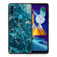Thumbnail for Θήκη Samsung A11/M11 Marble Blue από τη Smartfits με σχέδιο στο πίσω μέρος και μαύρο περίβλημα | Samsung A11/M11 Marble Blue case with colorful back and black bezels