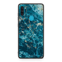Thumbnail for Samsung A11/M11 Marble Blue θήκη από τη Smartfits με σχέδιο στο πίσω μέρος και μαύρο περίβλημα | Smartphone case with colorful back and black bezels by Smartfits