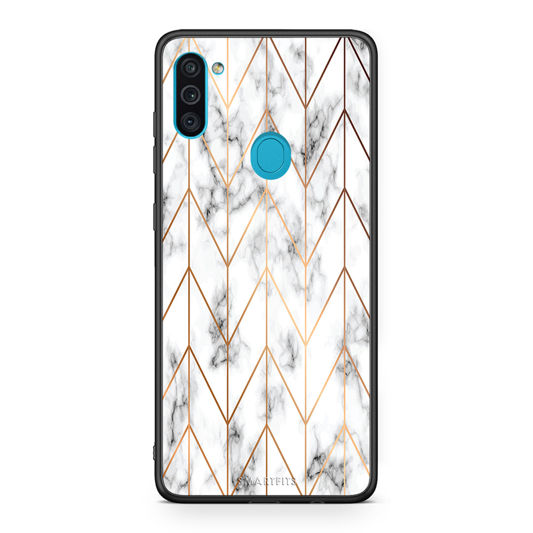 44 - Samsung A11/M11 Gold Geometric Marble case, cover, bumper