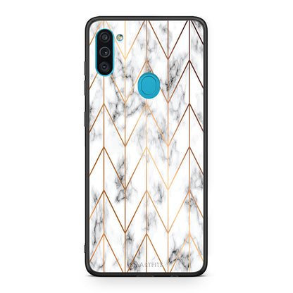 44 - Samsung A11/M11 Gold Geometric Marble case, cover, bumper