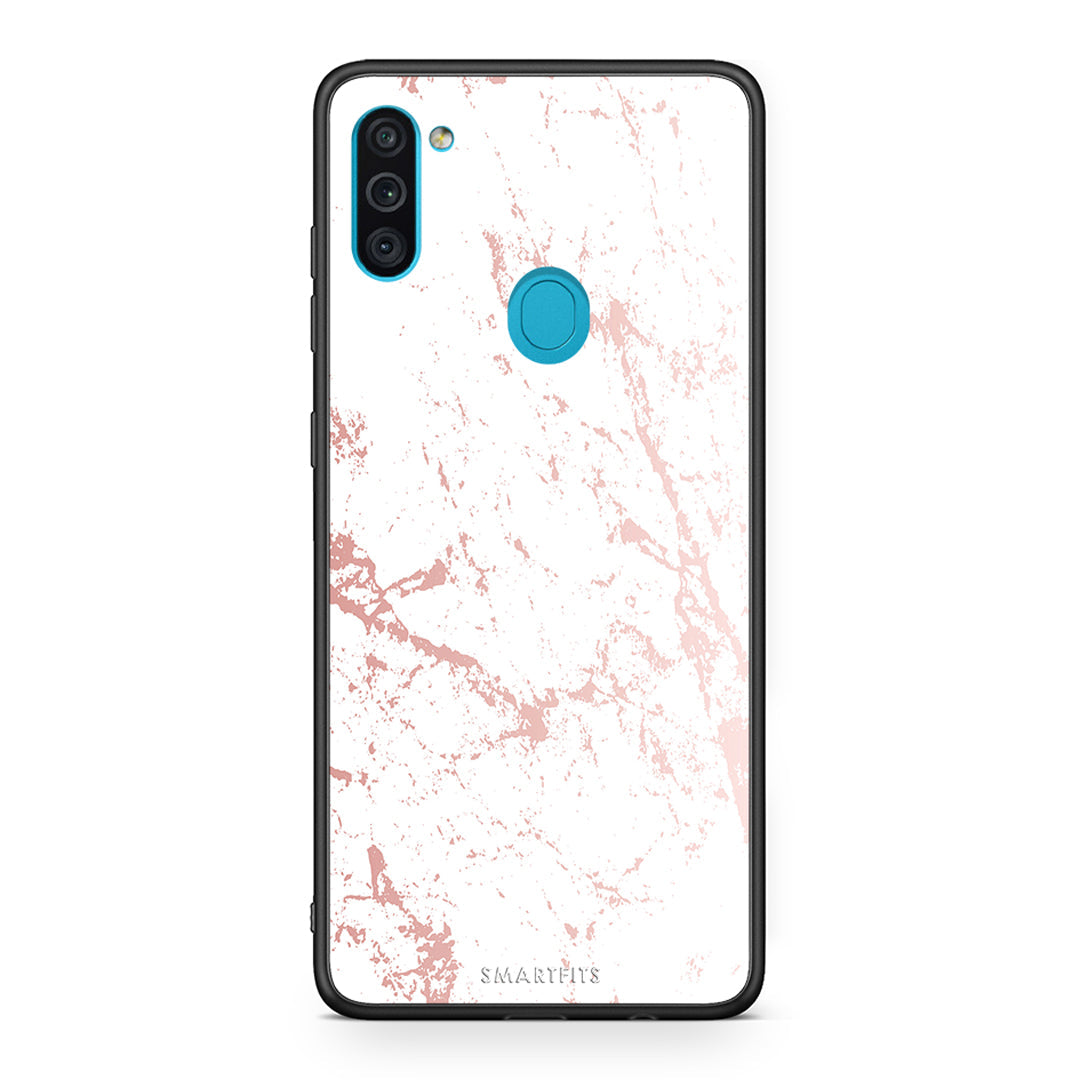 116 - Samsung A11/M11 Pink Splash Marble case, cover, bumper