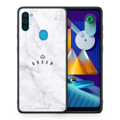 Θήκη Samsung A11/M11 Queen Marble από τη Smartfits με σχέδιο στο πίσω μέρος και μαύρο περίβλημα | Samsung A11/M11 Queen Marble case with colorful back and black bezels