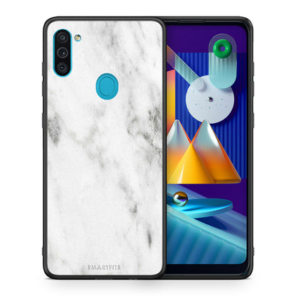 Θήκη Samsung A11/M11 White Marble από τη Smartfits με σχέδιο στο πίσω μέρος και μαύρο περίβλημα | Samsung A11/M11 White Marble case with colorful back and black bezels