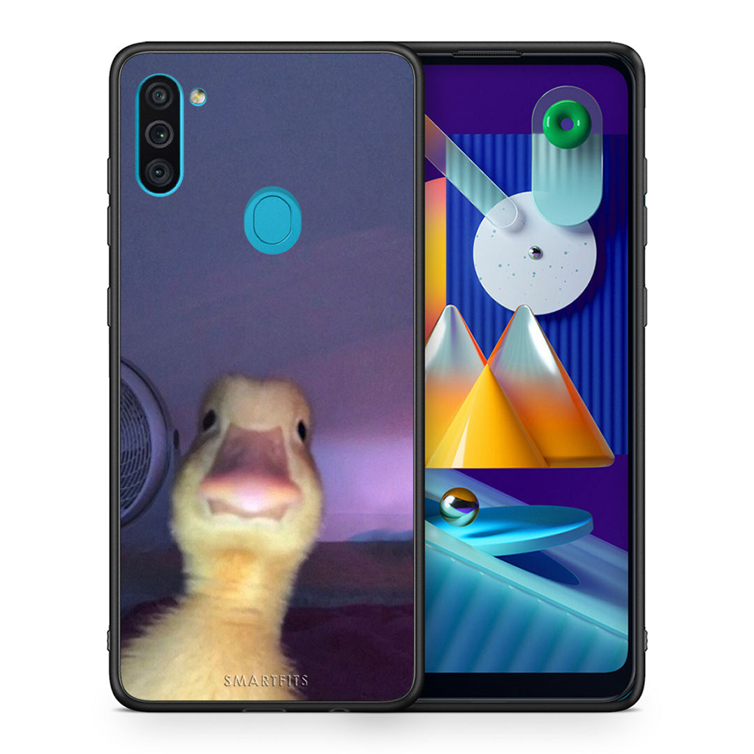 Θήκη Samsung A11/M11 Meme Duck από τη Smartfits με σχέδιο στο πίσω μέρος και μαύρο περίβλημα | Samsung A11/M11 Meme Duck case with colorful back and black bezels