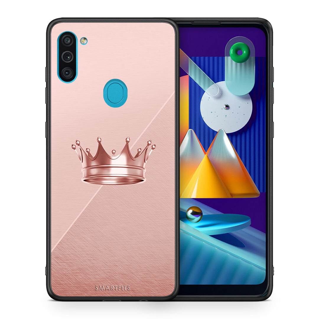 Θήκη Samsung A11/M11 Crown Minimal από τη Smartfits με σχέδιο στο πίσω μέρος και μαύρο περίβλημα | Samsung A11/M11 Crown Minimal case with colorful back and black bezels