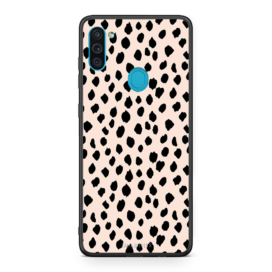 Samsung A11/M11 New Polka Dots θήκη από τη Smartfits με σχέδιο στο πίσω μέρος και μαύρο περίβλημα | Smartphone case with colorful back and black bezels by Smartfits