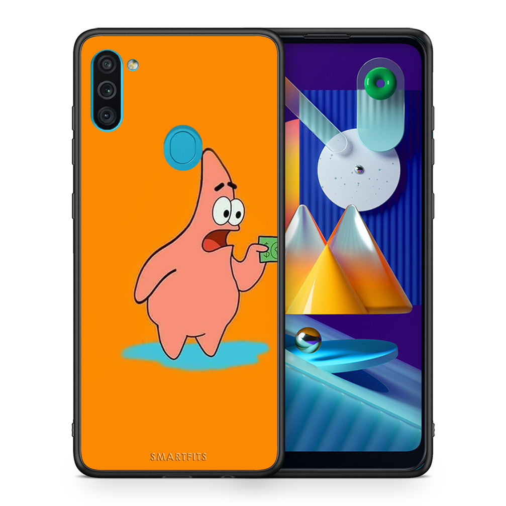 Θήκη Αγίου Βαλεντίνου Samsung A11 / M11 No Money 1 από τη Smartfits με σχέδιο στο πίσω μέρος και μαύρο περίβλημα | Samsung A11 / M11 No Money 1 case with colorful back and black bezels