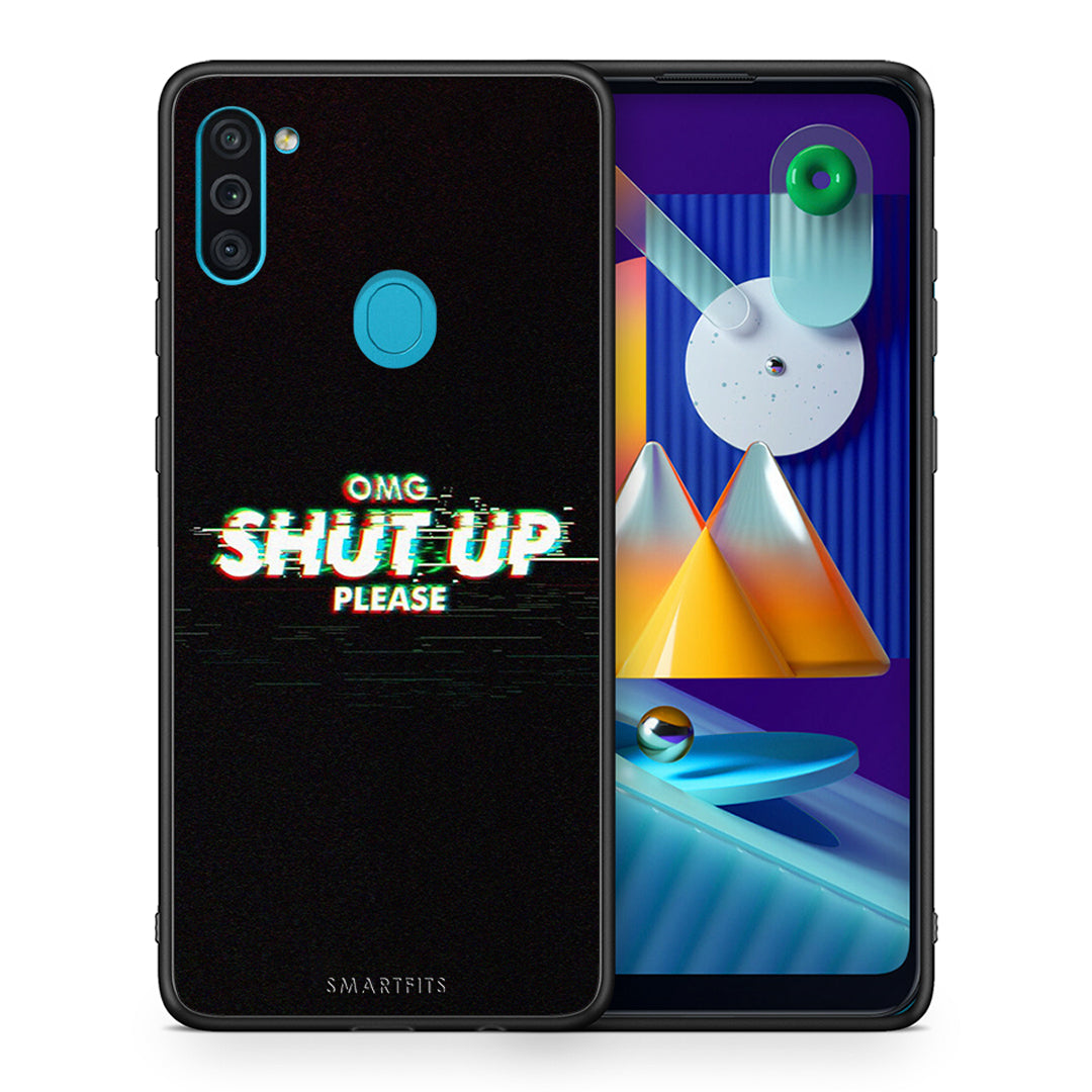 Θήκη Samsung A11/M11 OMG ShutUp από τη Smartfits με σχέδιο στο πίσω μέρος και μαύρο περίβλημα | Samsung A11/M11 OMG ShutUp case with colorful back and black bezels