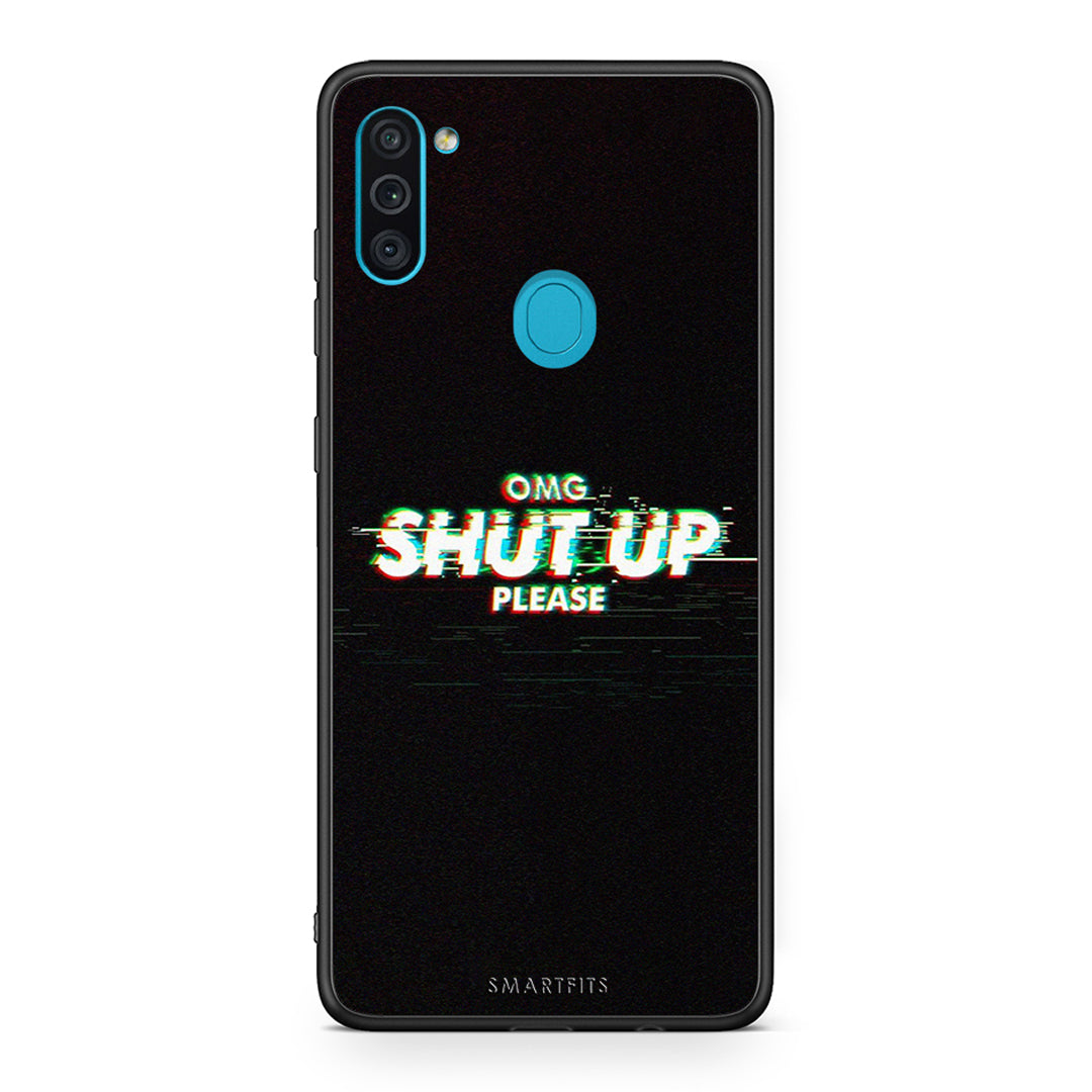 Samsung A11/M11 OMG ShutUp θήκη από τη Smartfits με σχέδιο στο πίσω μέρος και μαύρο περίβλημα | Smartphone case with colorful back and black bezels by Smartfits