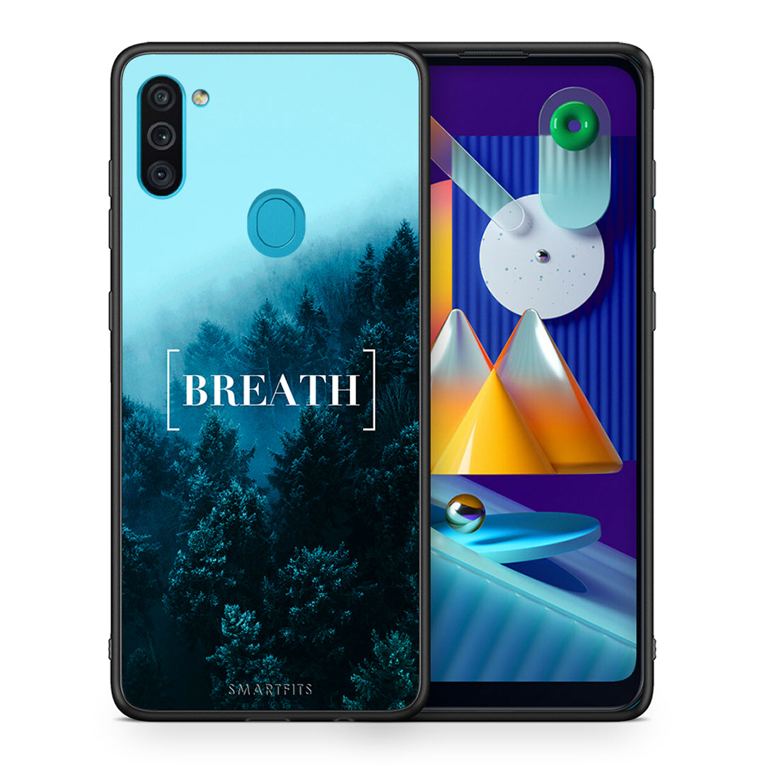 Θήκη Samsung A11/M11 Breath Quote από τη Smartfits με σχέδιο στο πίσω μέρος και μαύρο περίβλημα | Samsung A11/M11 Breath Quote case with colorful back and black bezels
