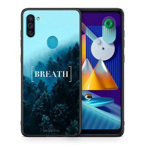 Θήκη Samsung A11/M11 Breath Quote από τη Smartfits με σχέδιο στο πίσω μέρος και μαύρο περίβλημα | Samsung A11/M11 Breath Quote case with colorful back and black bezels
