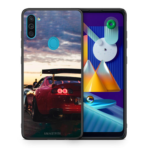 Θήκη Samsung A11/M11 Racing Supra από τη Smartfits με σχέδιο στο πίσω μέρος και μαύρο περίβλημα | Samsung A11/M11 Racing Supra case with colorful back and black bezels