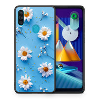 Thumbnail for Θήκη Samsung A11/M11 Real Daisies από τη Smartfits με σχέδιο στο πίσω μέρος και μαύρο περίβλημα | Samsung A11/M11 Real Daisies case with colorful back and black bezels