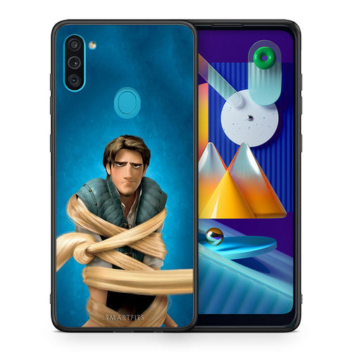 Θήκη Αγίου Βαλεντίνου Samsung A11 / M11 Tangled 1 από τη Smartfits με σχέδιο στο πίσω μέρος και μαύρο περίβλημα | Samsung A11 / M11 Tangled 1 case with colorful back and black bezels