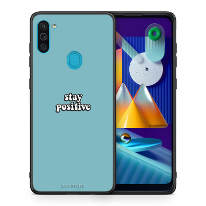 Θήκη Samsung A11/M11 Positive Text από τη Smartfits με σχέδιο στο πίσω μέρος και μαύρο περίβλημα | Samsung A11/M11 Positive Text case with colorful back and black bezels