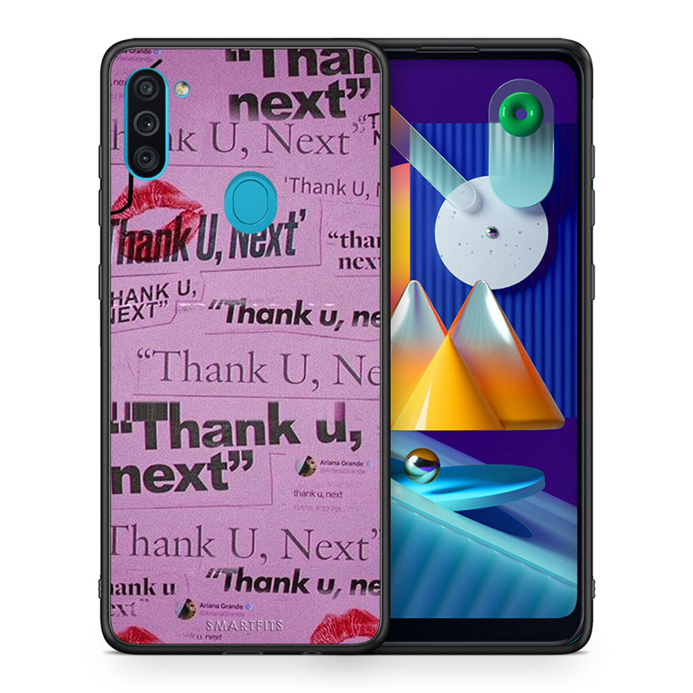 Θήκη Αγίου Βαλεντίνου Samsung A11 / M11 Thank You Next από τη Smartfits με σχέδιο στο πίσω μέρος και μαύρο περίβλημα | Samsung A11 / M11 Thank You Next case with colorful back and black bezels